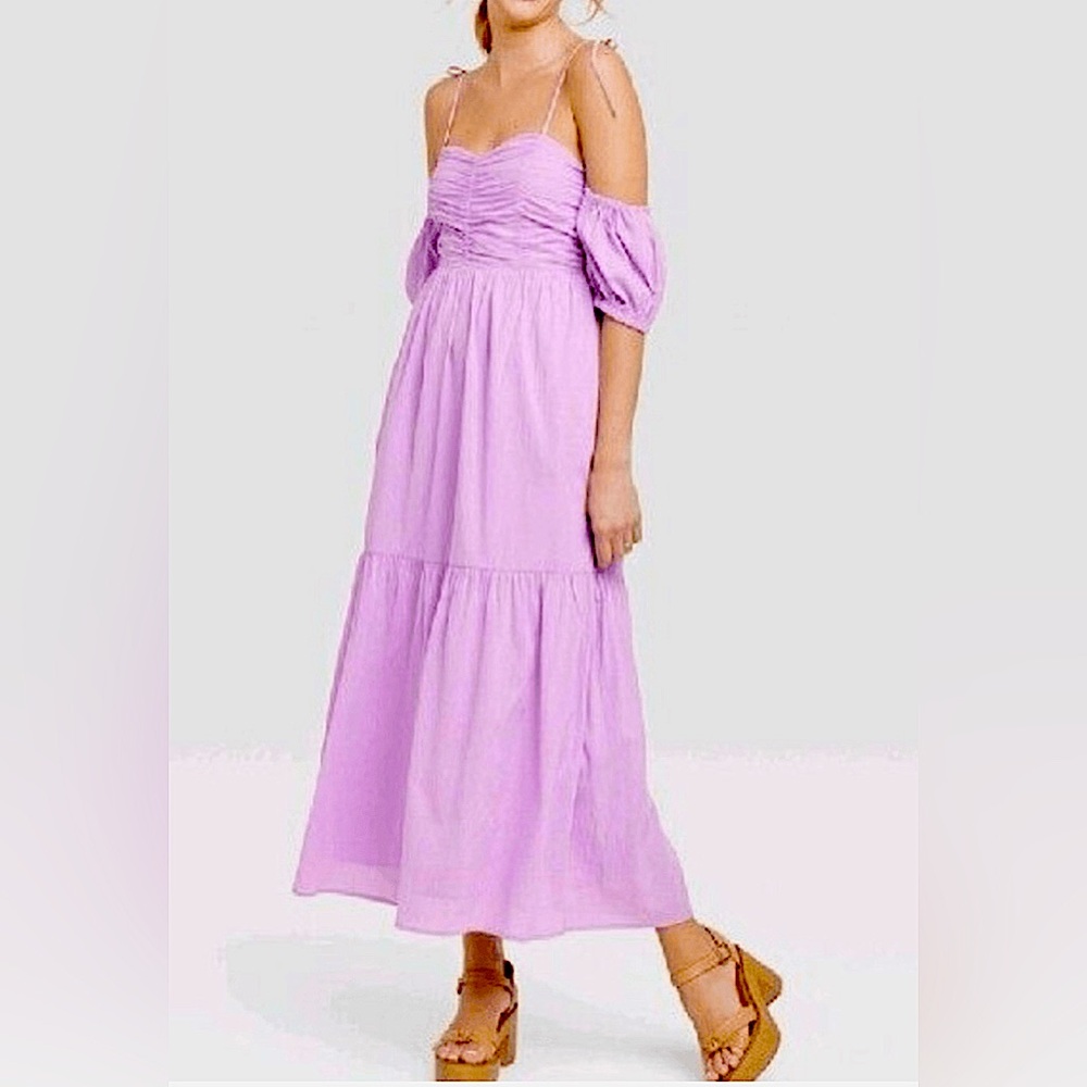 Universal thread off the shoulder midi dress